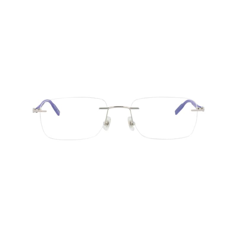 Montblanc Square-Frame Metal Optical Frames - Silver Blue Transparent - Silver