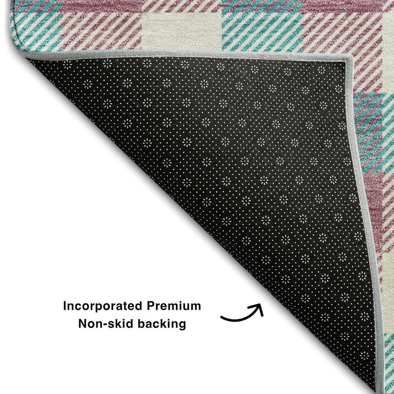 Premium Washable Super Soft Plaid Mayfield Rug