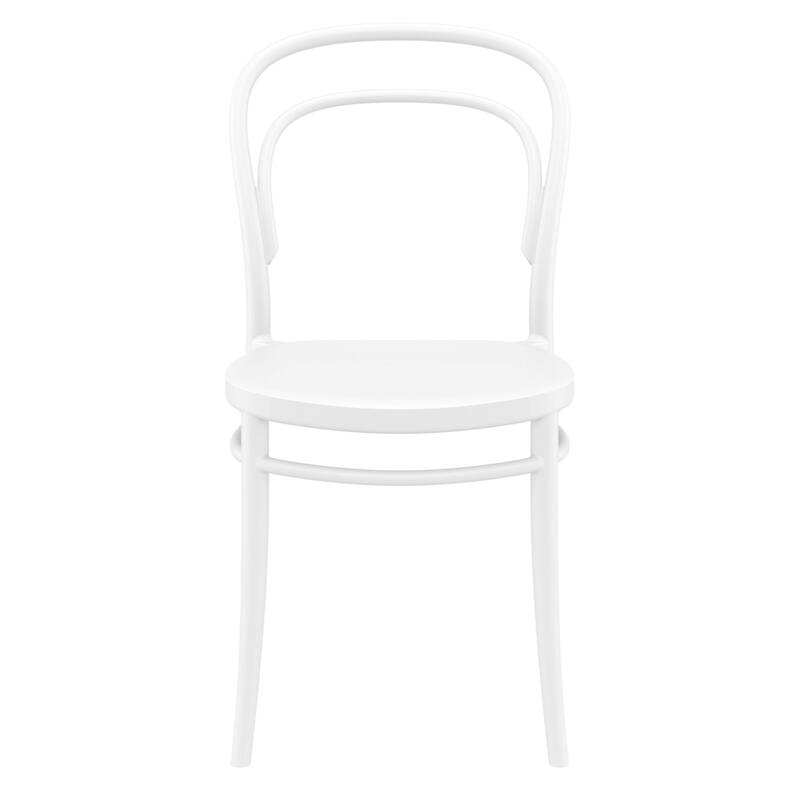 33.5" White Patio Armless Stackable Dining Chair