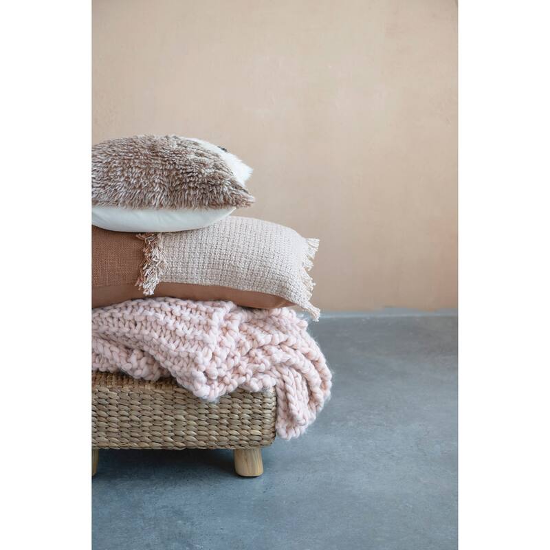 New Zealand Wool Tufted Pillow with Geometric Design