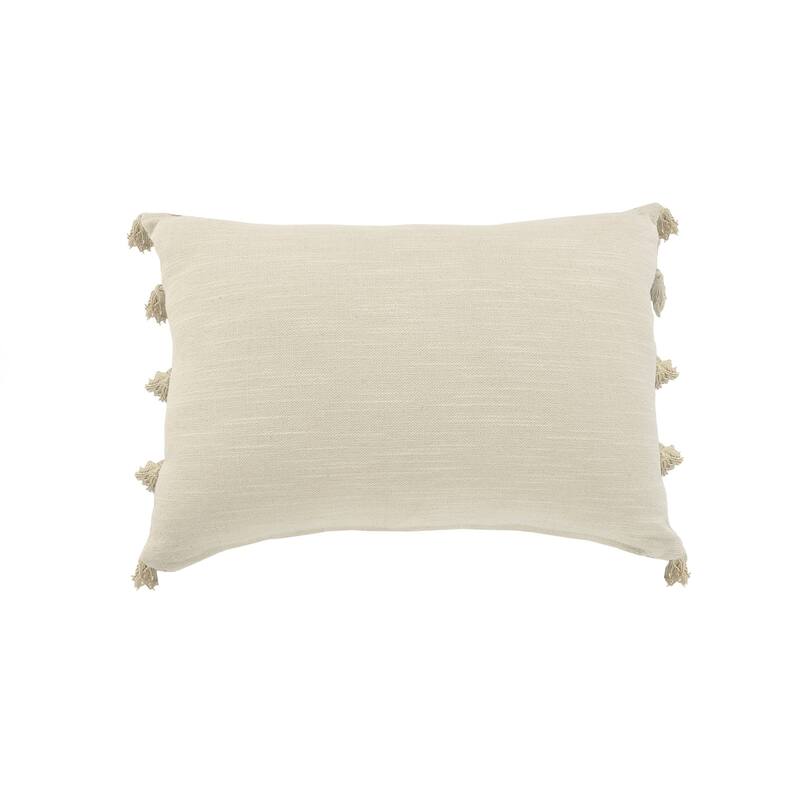 HomeRoots 14" X 20" Gray And Ivory 100% Cotton Abstract Zippered Pillow