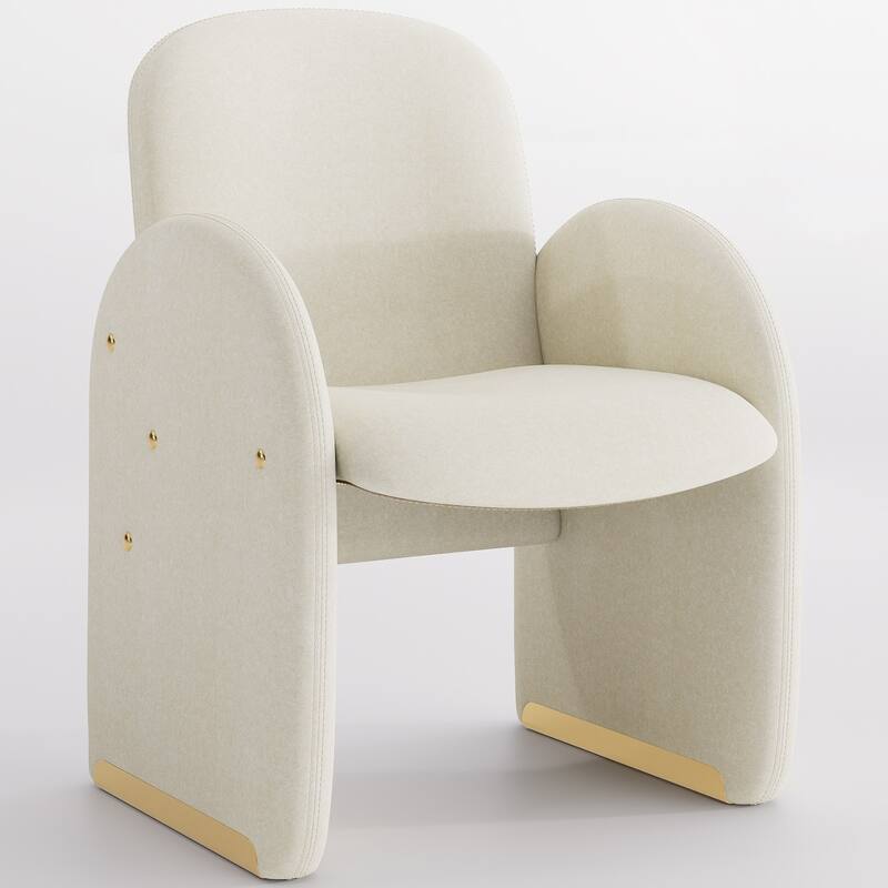 20"x19.7" Oversized Modern Dining Chair Fbaric Upholstered Dining Room Chairs - Beige
