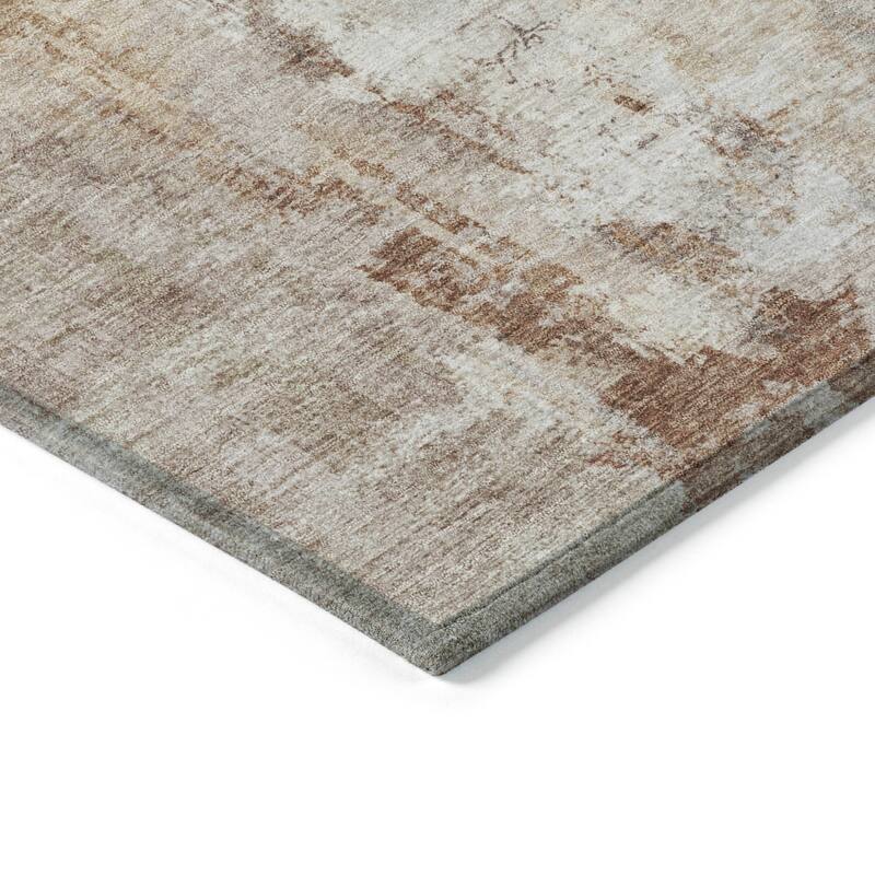 Machine Washable Indoor/Outdoor Abstract Solid Chantille Rug