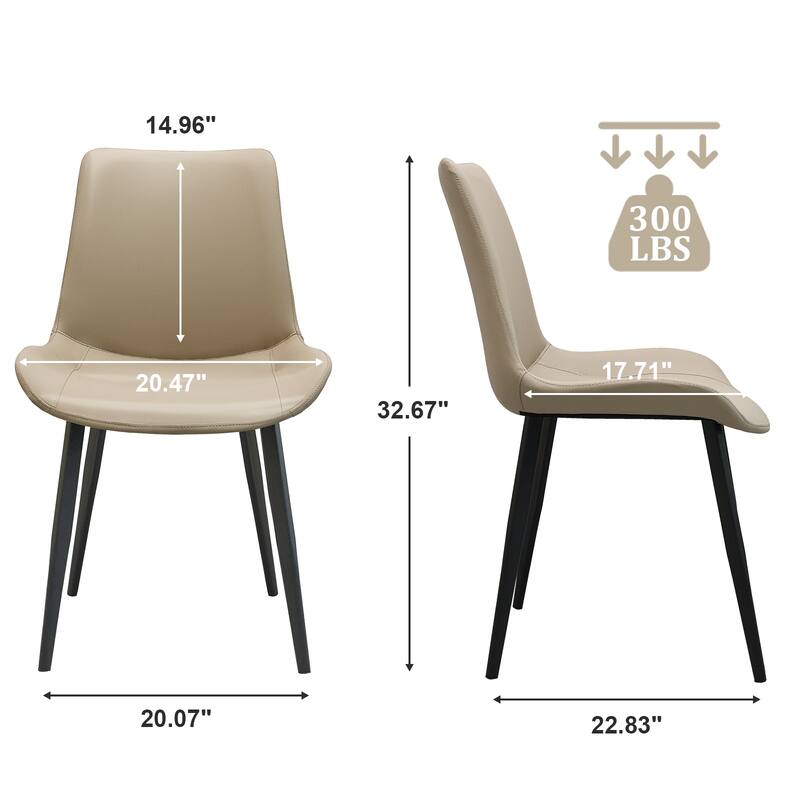 Modern Upholstered Chair Set of 2 Kitchen Chair Dining Chair Side Chair Office Chair Tan Reception Chair