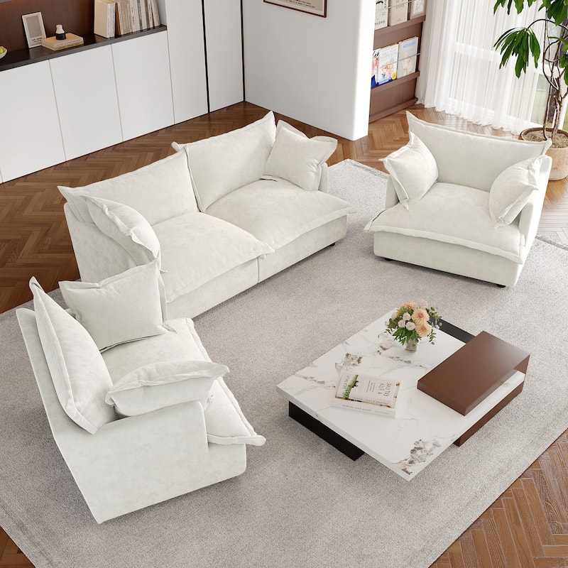Double Layer Cushion Comfy Cloud Modular Sectional Sofa Set