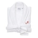 preview thumbnail 5 of 27, Authentic Hotel and Spa White Unisex Turkish Cotton Waffle Weave Terry Bath Robe with Red Script Monogram L/XL - N