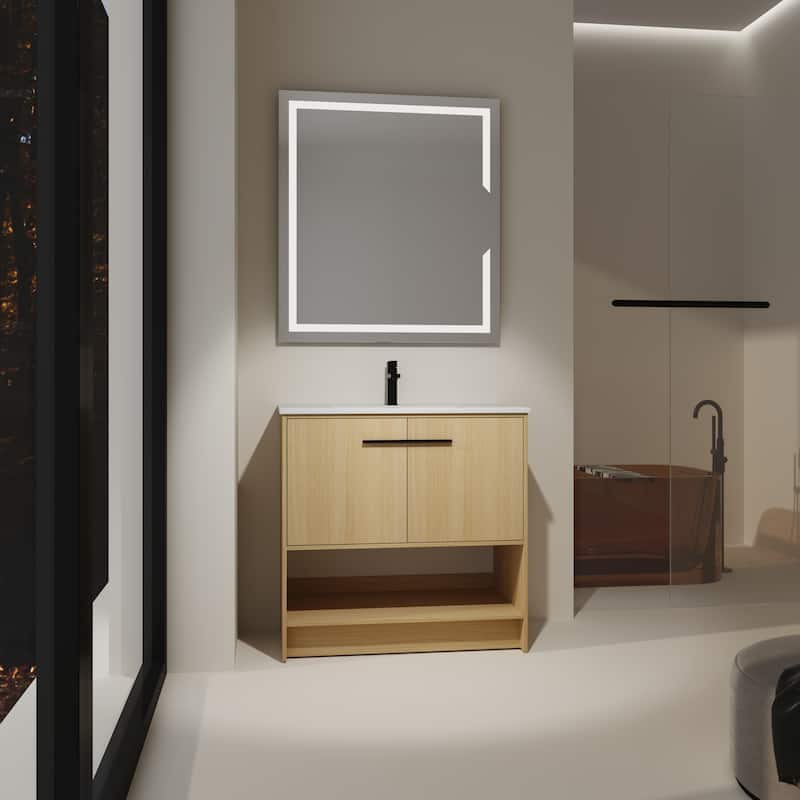 36" Bathroom Vanity with Ceramic Sink