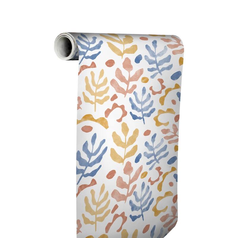 NuWallpaper Blue & Orange Mira Peel & Stick Wallpaper - 216in x 20.5in x 0.025in