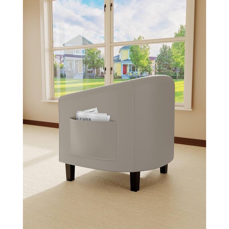 Faux Leather Sofa Accent Chair for Living Room Bedroom Reading Room