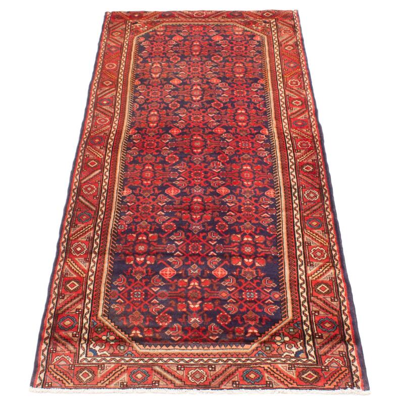 ECARPETGALLERY Hand-knotted Andelz Navy Wool Rug - 3'8 x 9'5