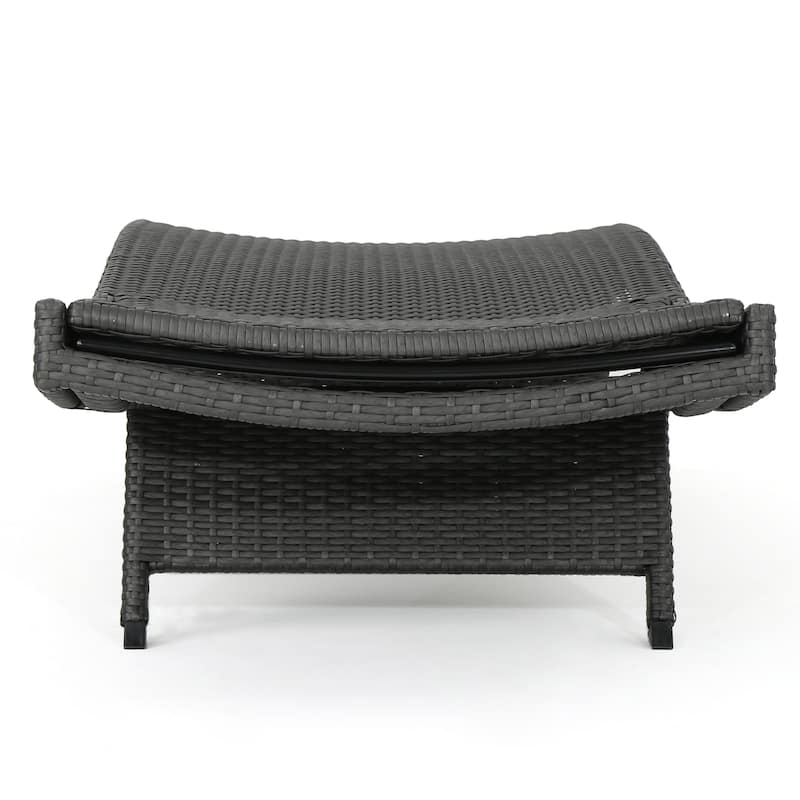 Salem Outdoor Grey Wicker Chaise Lounge Chair by Christopher Knight Home
