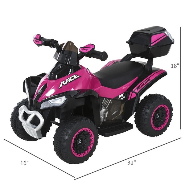 pink racing quad 6v ride on