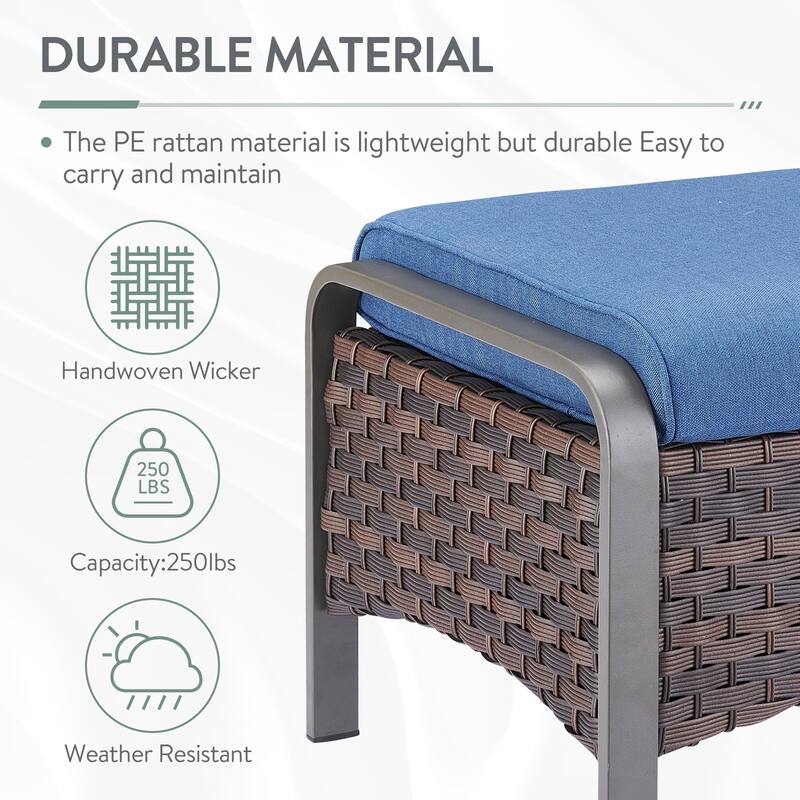 Outdoor Sofa with 2 Swivel Chair, 2 Patio Chair and Ottoman Furniture