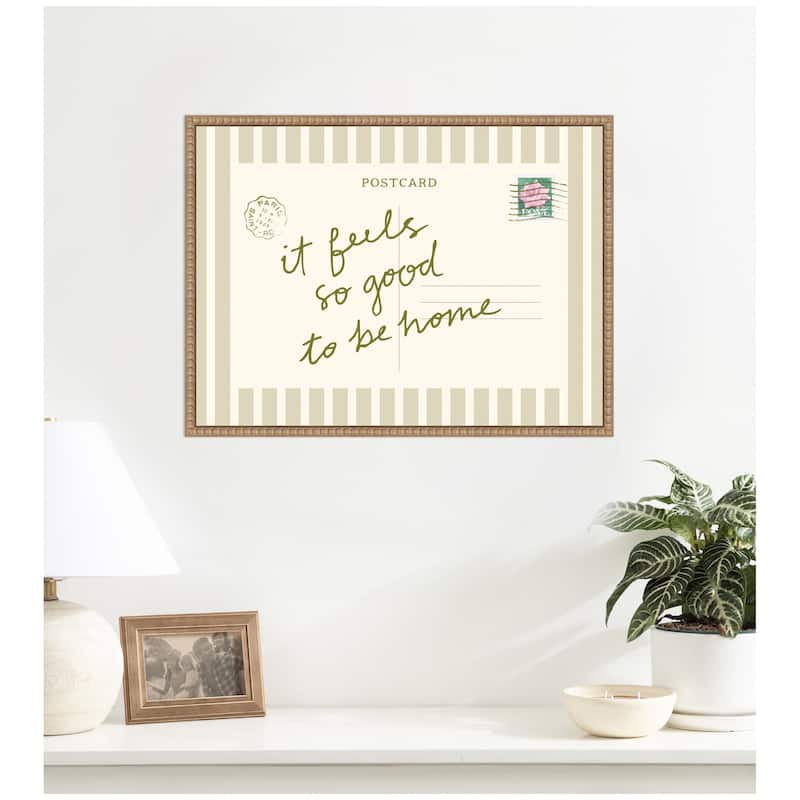 Kate and Laurel Vintage Postcard by Lucky Guava Framed Canvas Wall Art Print