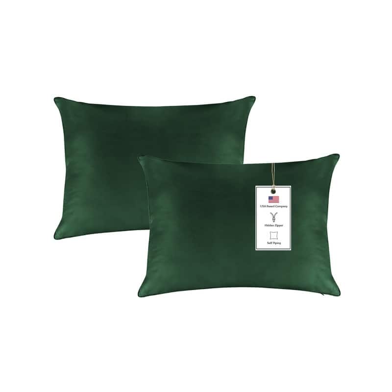 A1HC All-weather Waterproof Outdoor Throw Pillow Covers, Set of 2 - 12x20 Inches - Timber Green