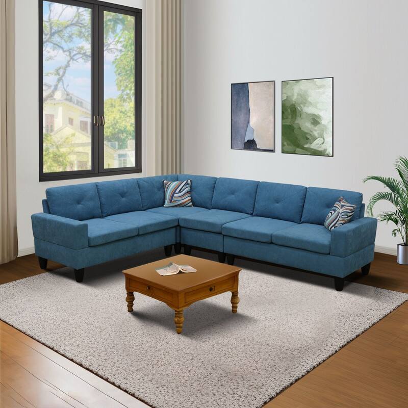 Contemporary 4-Piece L-Shaped Sectional Sofa Set