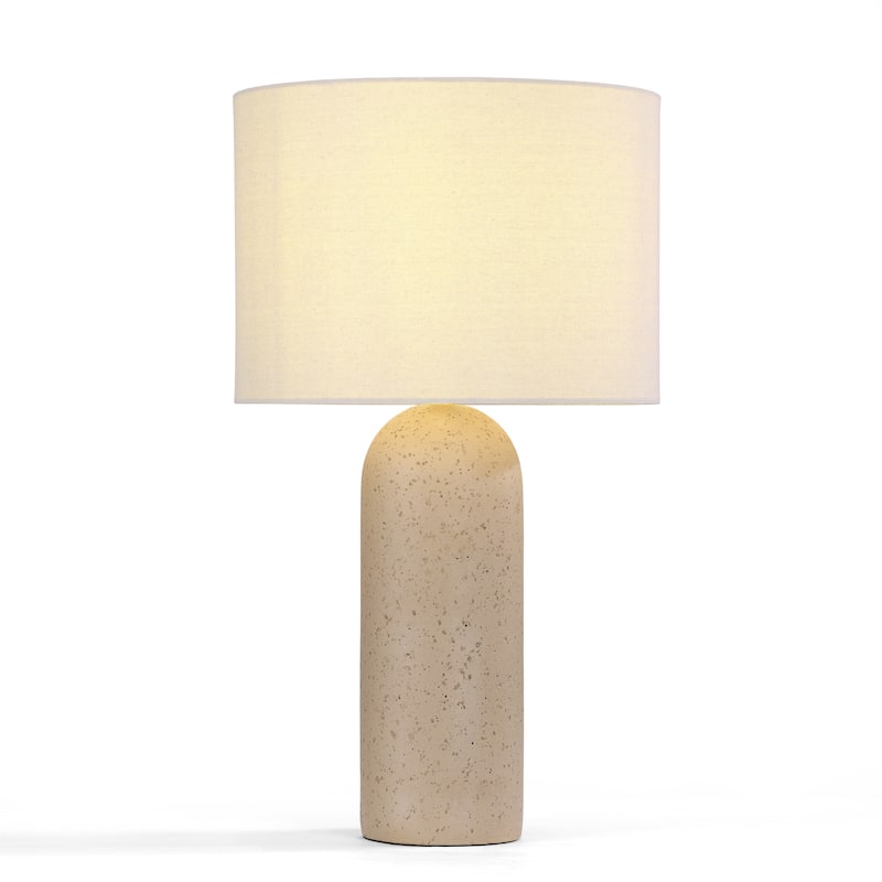 Ceramic Table Lamp with Drum Linen Shade