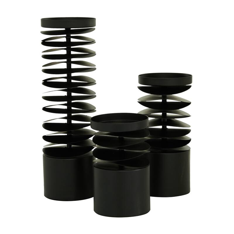 Black Metal Candle Holder (Set of 3)