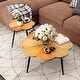preview thumbnail 1 of 11, COZAYH Rustic Farmhouse Accent Coffee Table, Splicing Petal Farmhouse End Table for Living Room, Multi-color Finish Coffee Table Set
