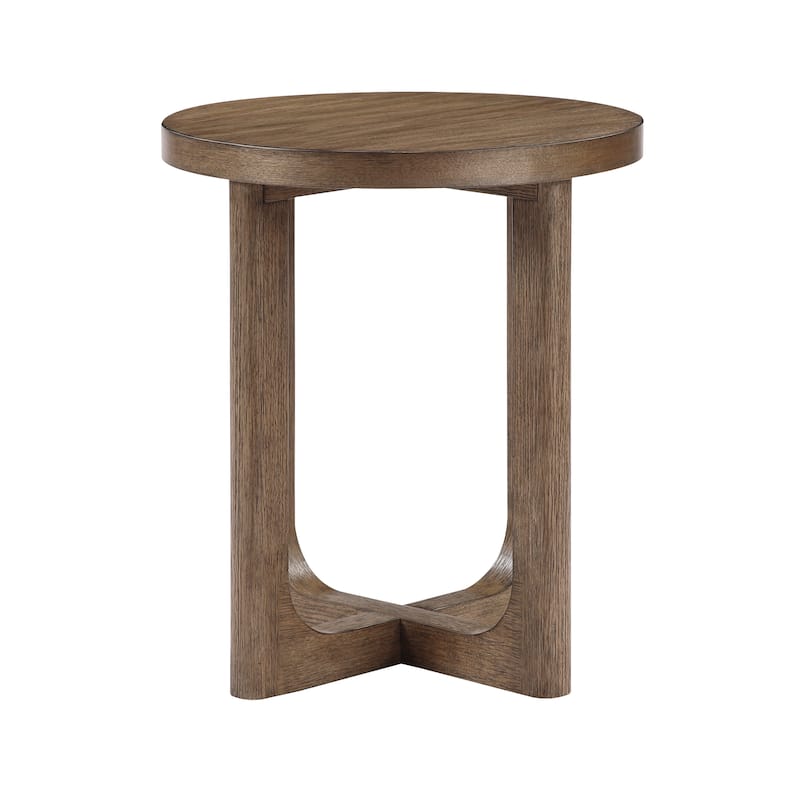 Aitana Round Wood End Table