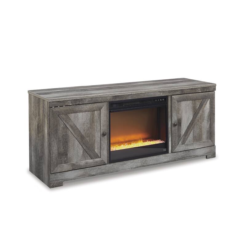 Signature Design by Ashley Wynnlow Weathered 63-inch TV Stand with Electric Fireplace