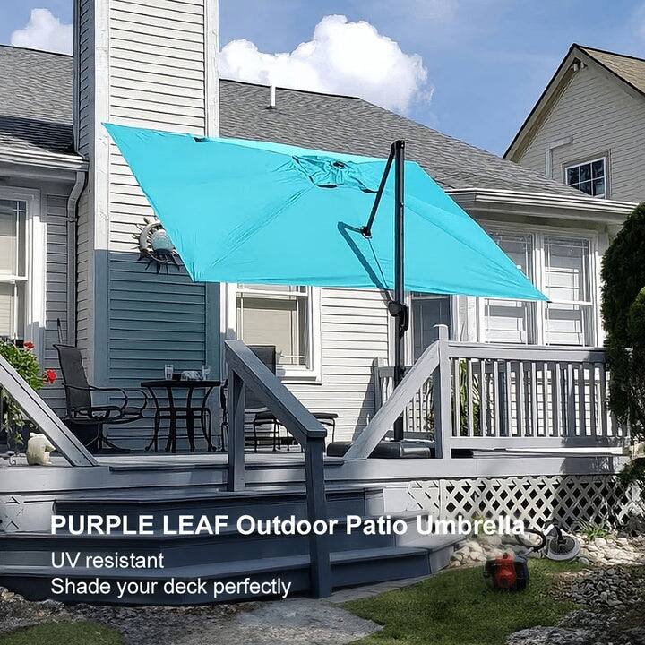 PURPLE LEAF 8 ft 360 Degree Rotation Patio Umbrella With Base