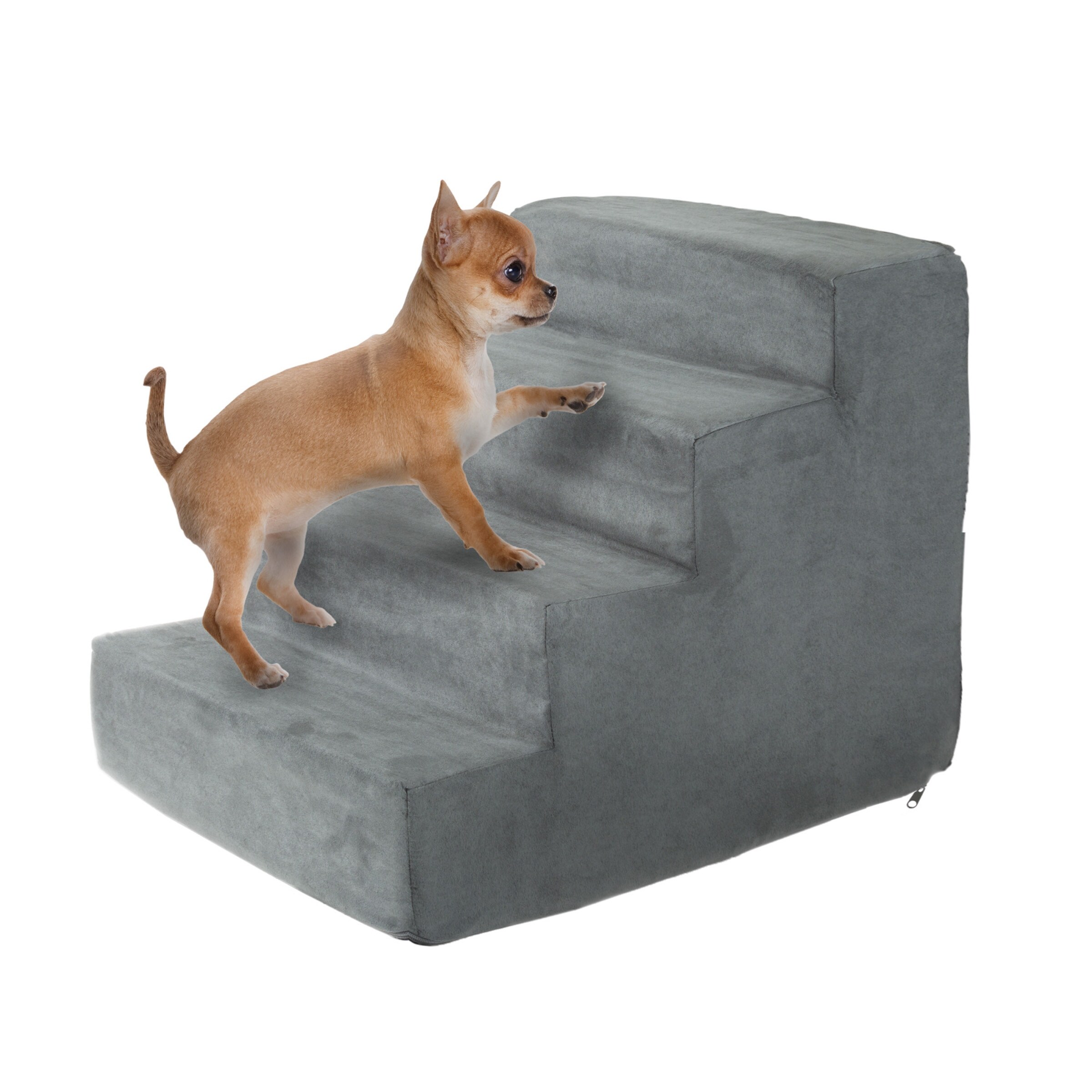 High Density Foam 4-Step Pet Stairs with Machine Washable Micro