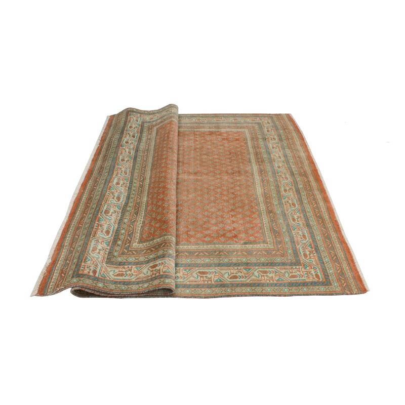 Fine Vintage Distressed Cartere Rust/Beige Rug - 6'0" x 8'6"