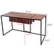 preview thumbnail 5 of 3, Clihome 55 in. Rectangle Brown Wood 2-Drawer Executive Desk with Storage
