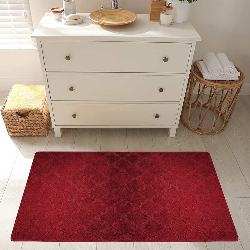 Machine Washable Kitchen & Bathroom Mat, Slip Resistant Backing