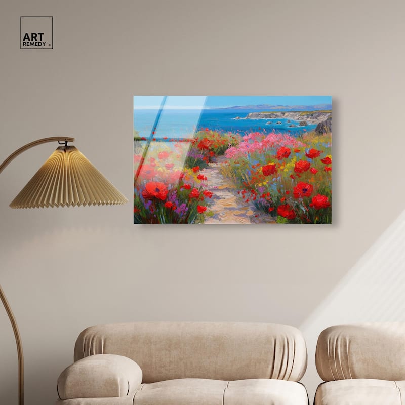 Ocean View Bloom I Acrylic by Art Remedy, Ready to Hang