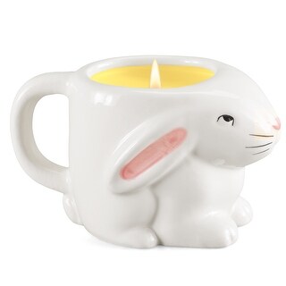 Ceramic Shaped Bunny Candle, 40 hour Burn Time - 5.63 x 3.25