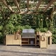 preview thumbnail 32 of 93, 100% Solid Wood Outdoor Kitchen Cabinet Set, Modular Patio BBQ Island Sideboard Buffet Pantry