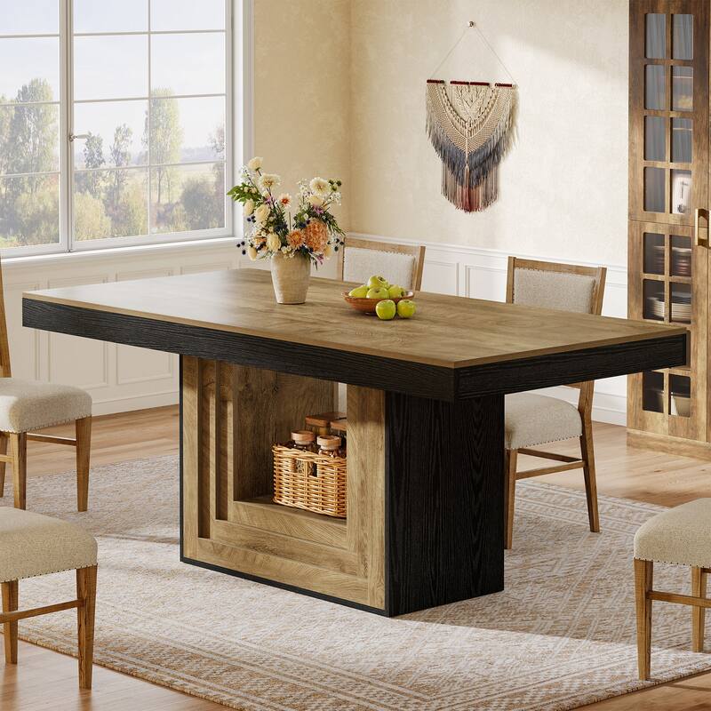 63" Rectangle Kitchen Table for 4-6 People