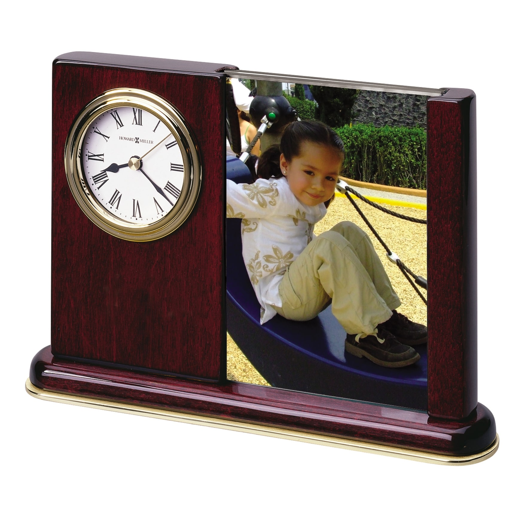 Howard Miller Portrait Caddy Traditional Chiming Mantel Clock with Photo Insert