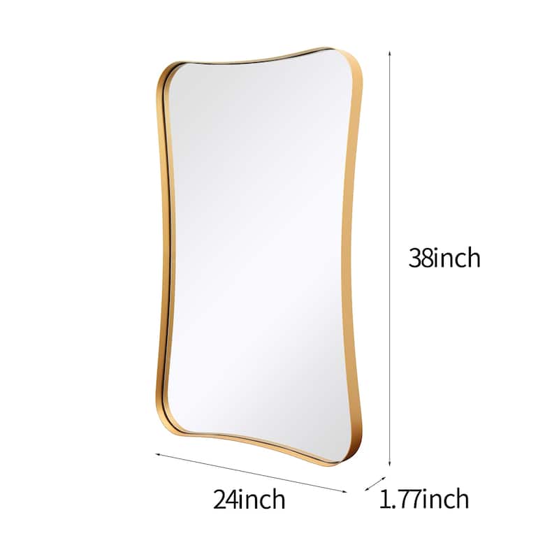 Metal Decorative Asymmetrical Wall Mirror - 24X38 inches