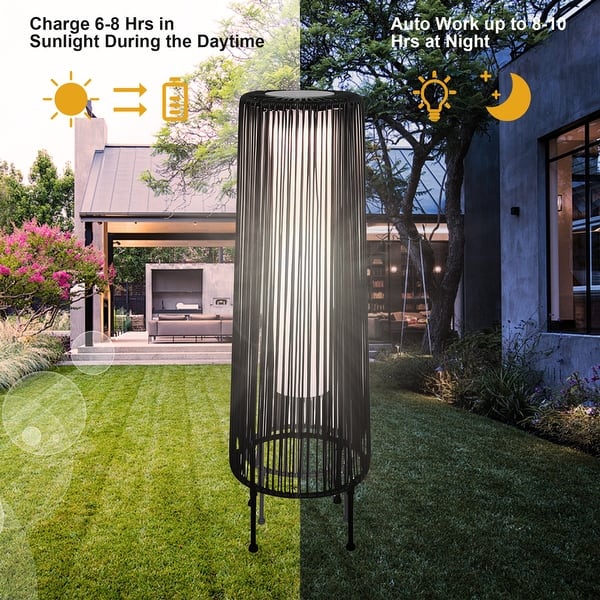 2 Pack Patio Floor Lamp Waterproof Solar Light