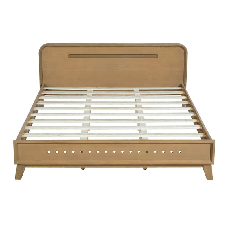 Modern Wooden Platform Bed for Bedroom