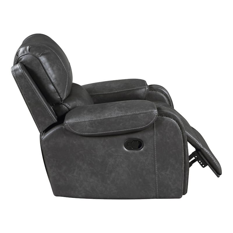 Ashton 40.5" Faux Leather Swivel Glider Recliner - 360-Degree Swivel