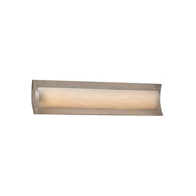 Justice Design Porcelina Lineate 22-inch Brushed Nickel ADA LED Wall/ Bath Bar, Waves Shade