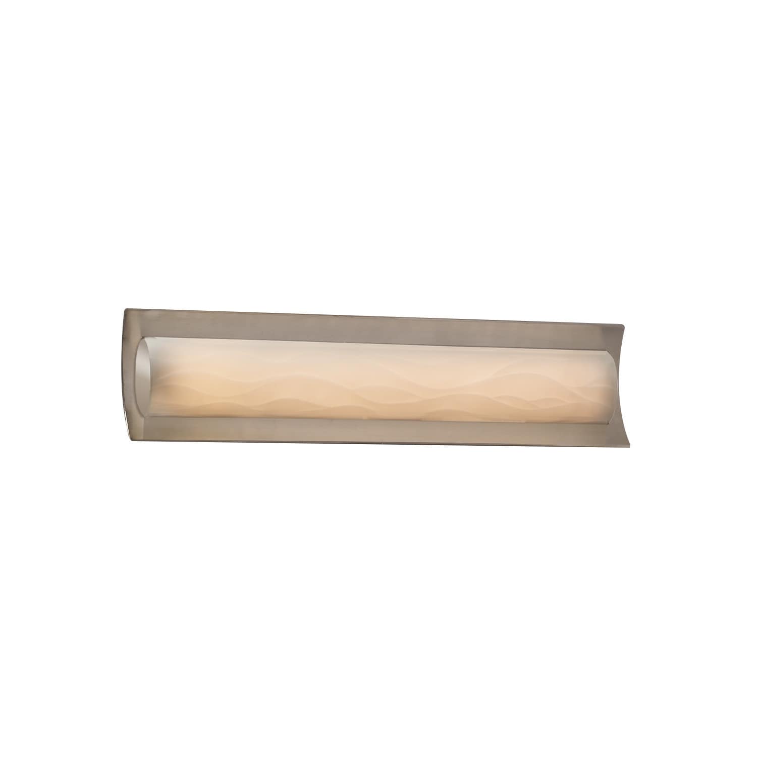 Justice Design Porcelina Lineate 22-inch Brushed Nickel ADA LED Wall/ Bath Bar, Waves Shade