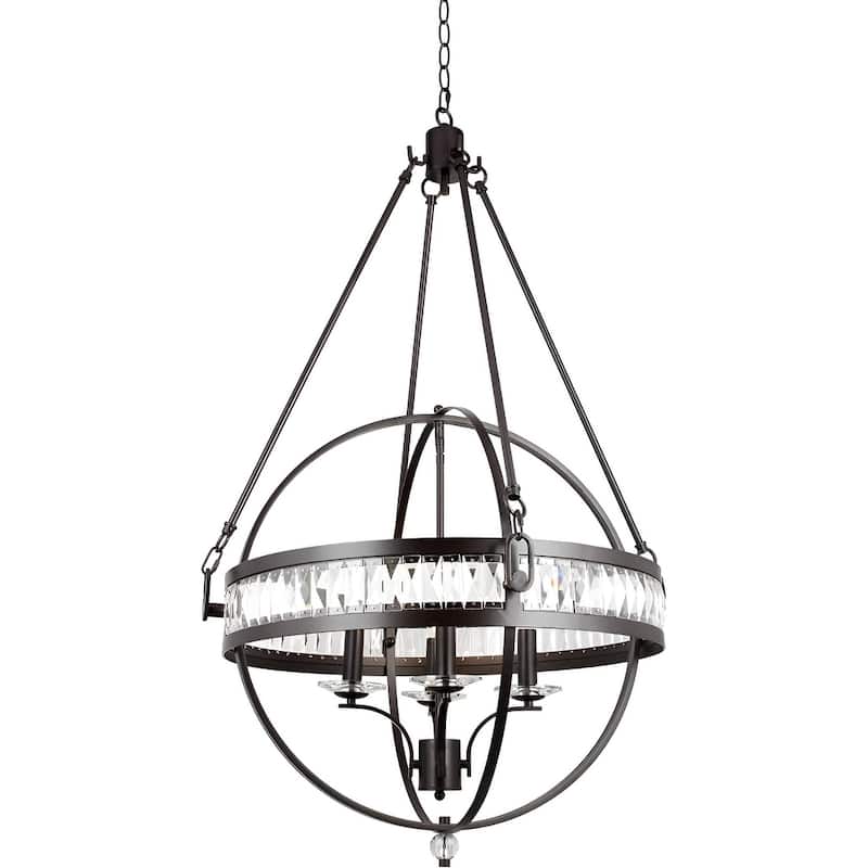 Crystal Orb Pendant Light Bohemian 4-Light Oil Bronze or Silver Luxury Chandelier - N/A