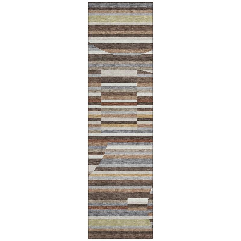 Machine Washable Indoor/ Outdoor Modern Cokedale Chantille Rug