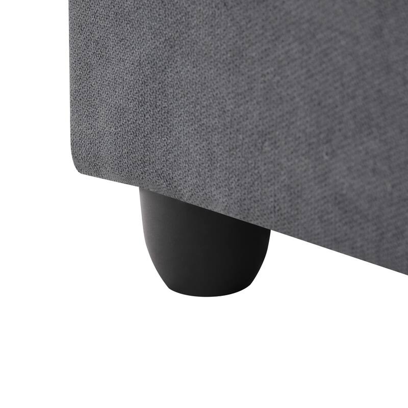 5-Seat Sofa Loveseat Convertible L-Shaped Sleeper Sofa, Vertical Stripe Seat Cushions Sectional Sofa with Ottoman & 2 Pillows