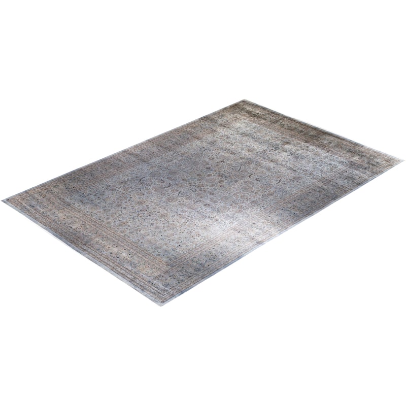 Overdyed, One-of-a-Kind Hand-Knotted Area Rug - Gray - 12' 0" x 17' 10"