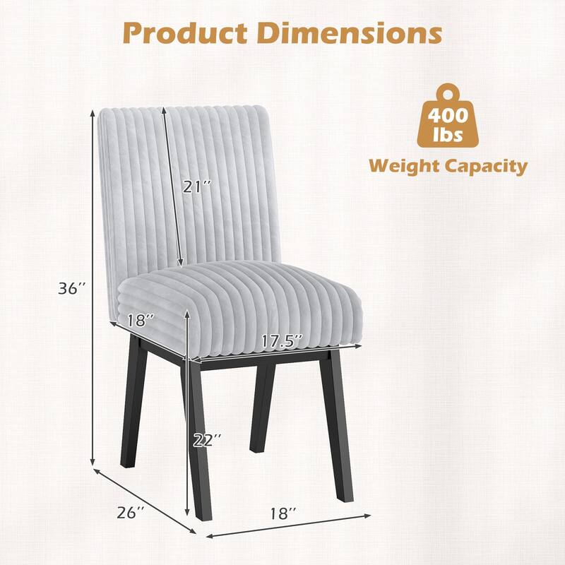 Costway Dining Chairs Set of 2/4 with Padded Seat, Rubber Wood Legs &