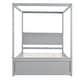 preview thumbnail 3 of 11, Full Size Wood Canopy Bed with Trundle Bed & Support Slats, No Box Spring Needed