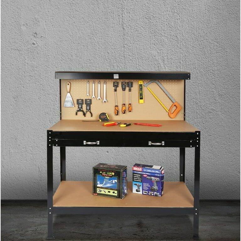 Steel Garage Workbench with Drawers, Multipurpose Tool Organizer
