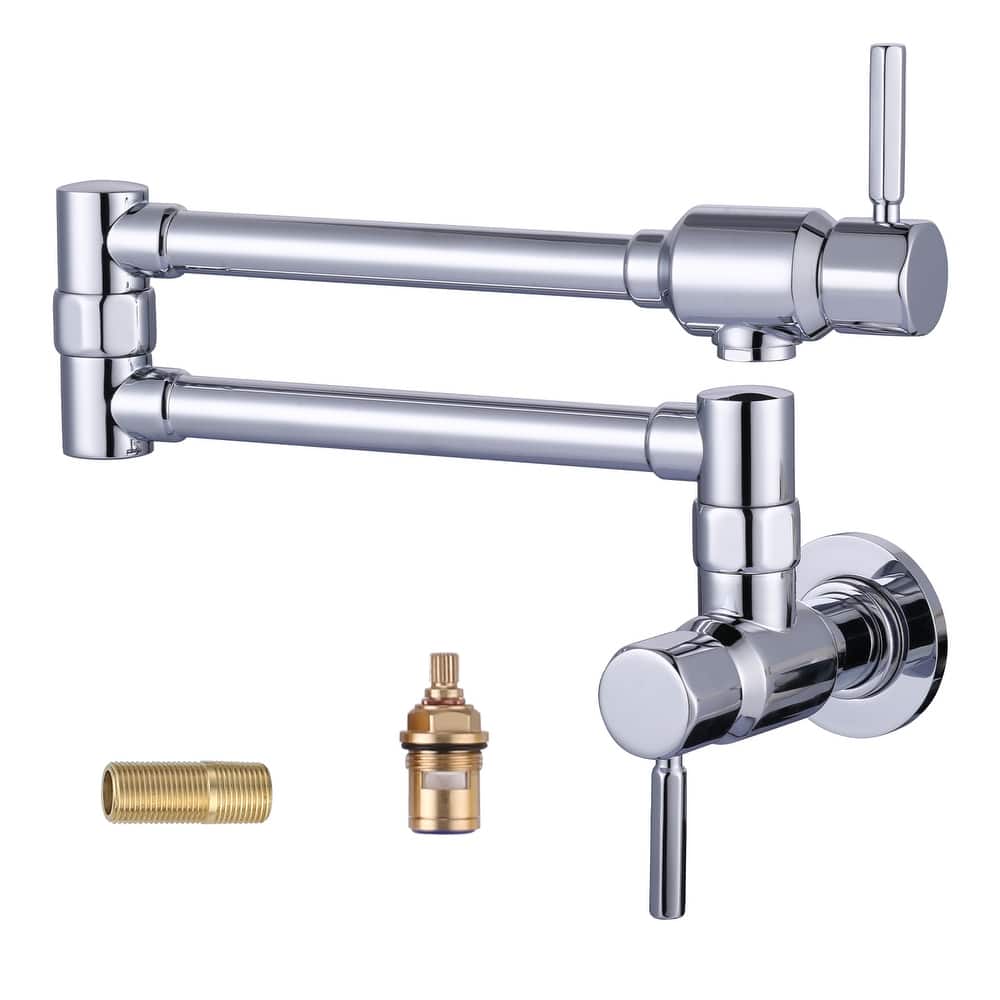 WOWOW Wall Mounted Pot Filler Faucet with Double Joint Swing Arms