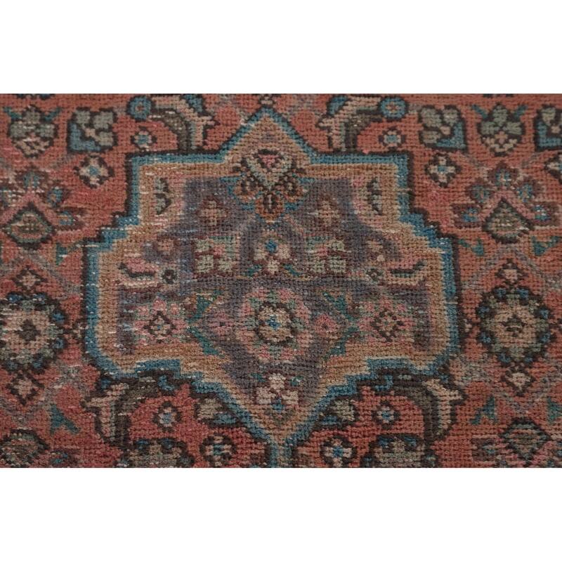 Distressed Tabriz Persian Antique Area Rug Handmade Wool Carpet - 6'9"x 9'7"